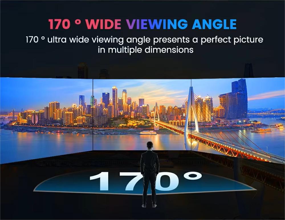 170° wide viewing angle